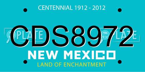 CDS8972 New Mexico License Plate