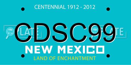 CDSC99 New Mexico License Plate