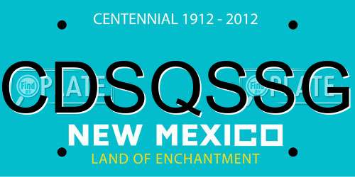 CDSQSSG New Mexico License Plate
