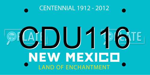 CDU116 New Mexico License Plate