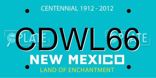CDWL66 New Mexico License Plate
