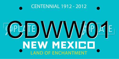 CDWW01 New Mexico License Plate