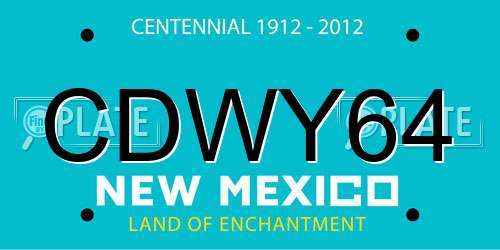 CDWY64 New Mexico License Plate