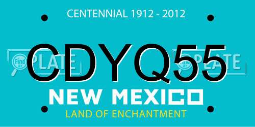 CDYQ55 New Mexico License Plate