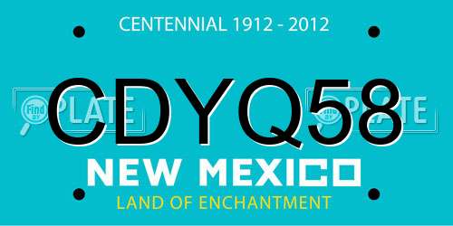 CDYQ58 New Mexico License Plate