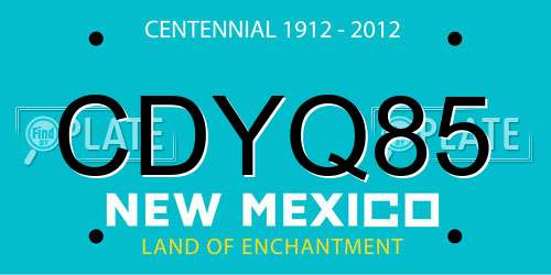 CDYQ85 New Mexico License Plate