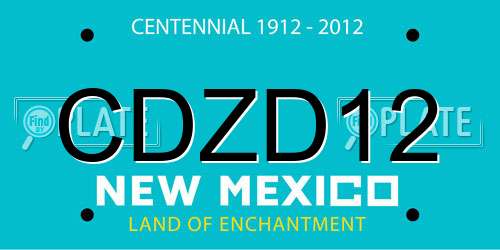 CDZD12 New Mexico License Plate