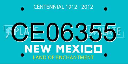 CE06355 New Mexico License Plate