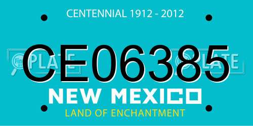 CE06385 New Mexico License Plate