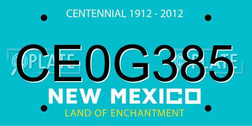 CE0G385 New Mexico License Plate