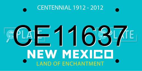 CE11637 New Mexico License Plate
