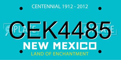 CEK4485 New Mexico License Plate