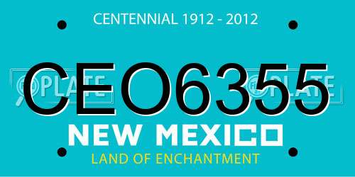 CEO6355 New Mexico License Plate
