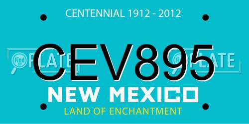 CEV895 New Mexico License Plate
