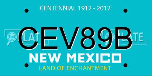 CEV89B New Mexico License Plate