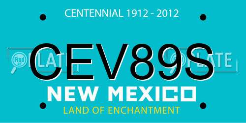 CEV89S New Mexico License Plate