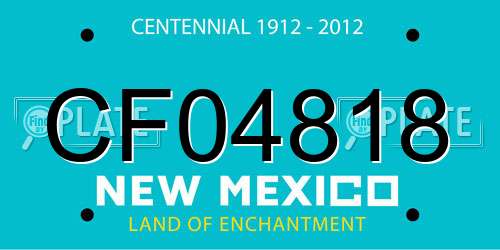 CF04818 New Mexico License Plate