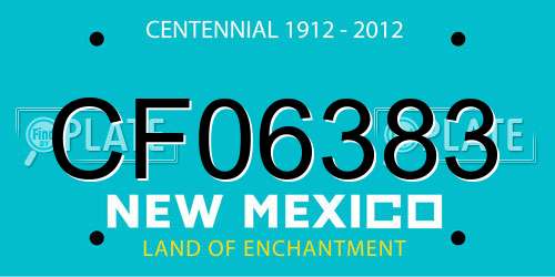 CF06383 New Mexico License Plate