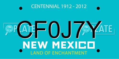 CF0J7Y New Mexico License Plate