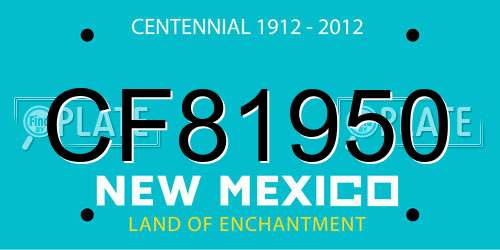 CF81950 New Mexico License Plate