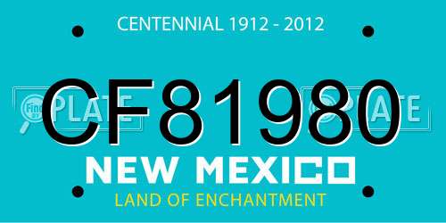 CF81980 New Mexico License Plate