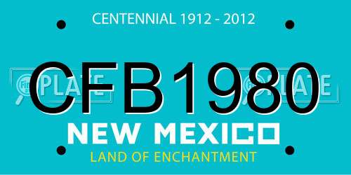CFB1980 New Mexico License Plate