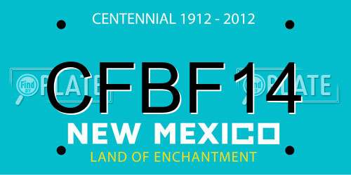CFBF14 New Mexico License Plate