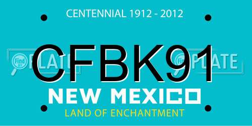 CFBK91 New Mexico License Plate
