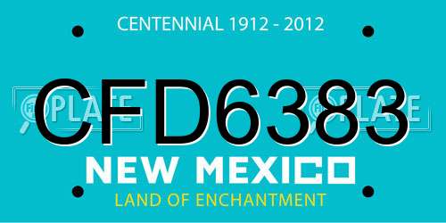 CFD6383 New Mexico License Plate