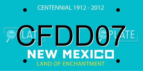 CFDD07 New Mexico License Plate