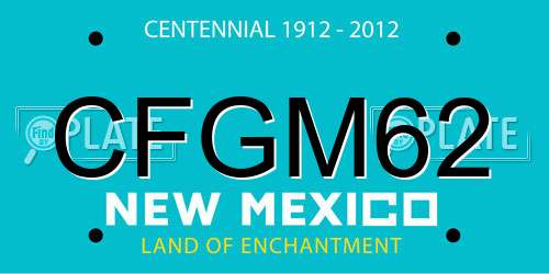 CFGM62 New Mexico License Plate