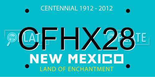 CFHX28 New Mexico License Plate