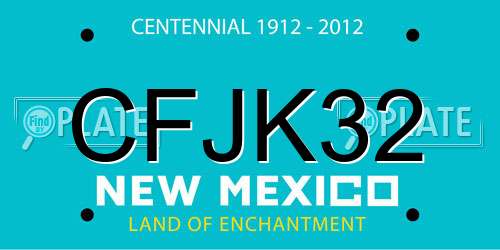 CFJK32 New Mexico License Plate
