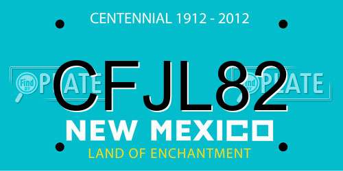 CFJL82 New Mexico License Plate