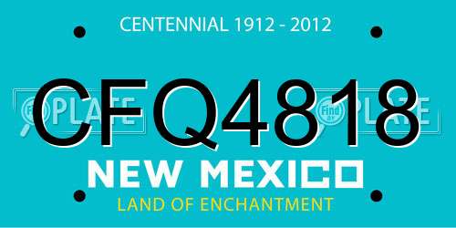 CFQ4818 New Mexico License Plate