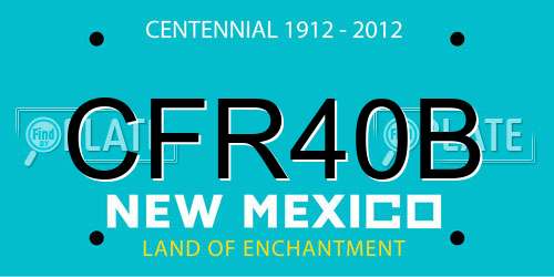 CFR40B New Mexico License Plate