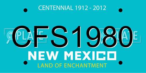 CFS1980 New Mexico License Plate