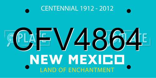 CFV4864 New Mexico License Plate