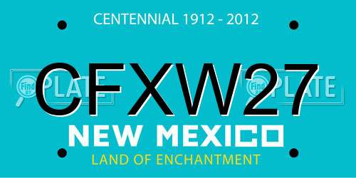 CFXW27 New Mexico License Plate