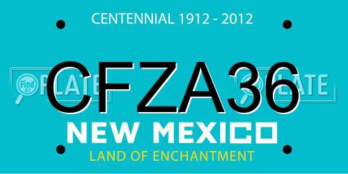 CFZA36 New Mexico License Plate