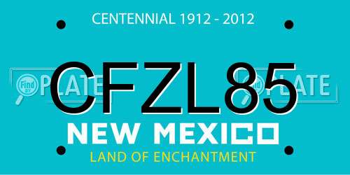 CFZL85 New Mexico License Plate