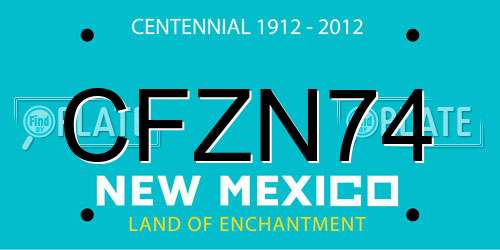 CFZN74 New Mexico License Plate