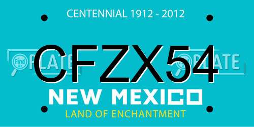 CFZX54 New Mexico License Plate