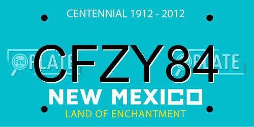 CFZY84 New Mexico License Plate
