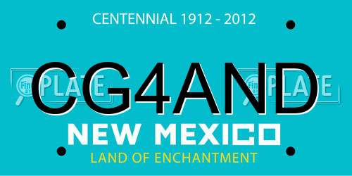 CG4AND New Mexico License Plate