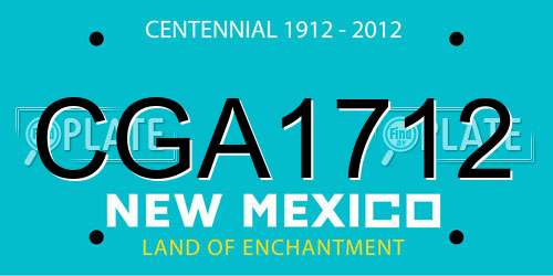 CGA1712 New Mexico License Plate