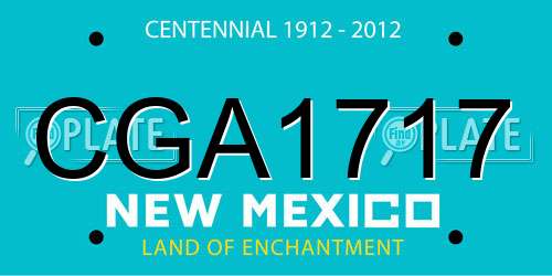 CGA1717 New Mexico License Plate
