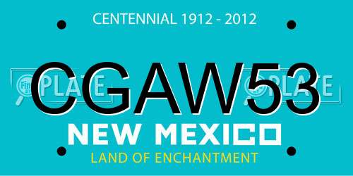 CGAW53 New Mexico License Plate