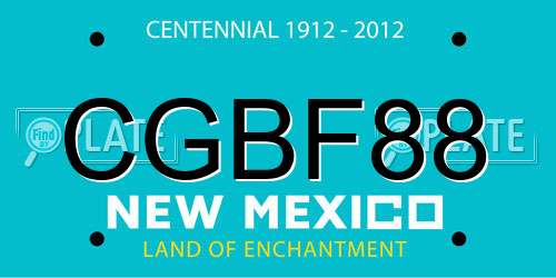 CGBF88 New Mexico License Plate