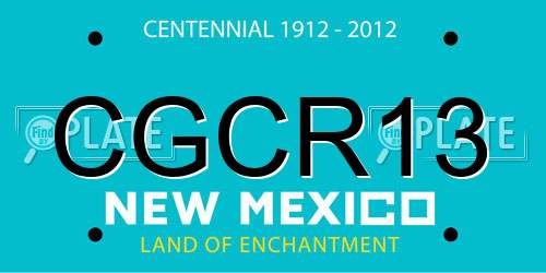CGCR13 New Mexico License Plate